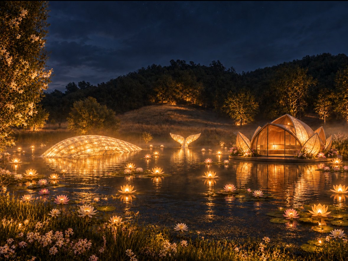 Pavilions on the pond